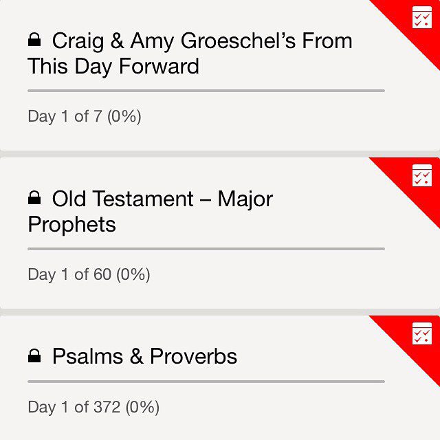 Just finished setting up some Bible reading plans. Can’t wait to dive in not by assignment, but because I want to.