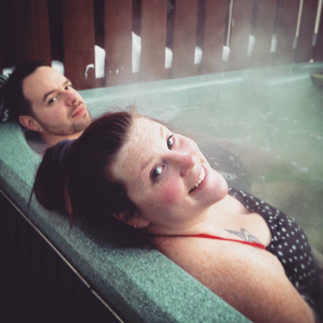 This is how we close out a long snow day of shoveling at the FX household. #relax #hottub