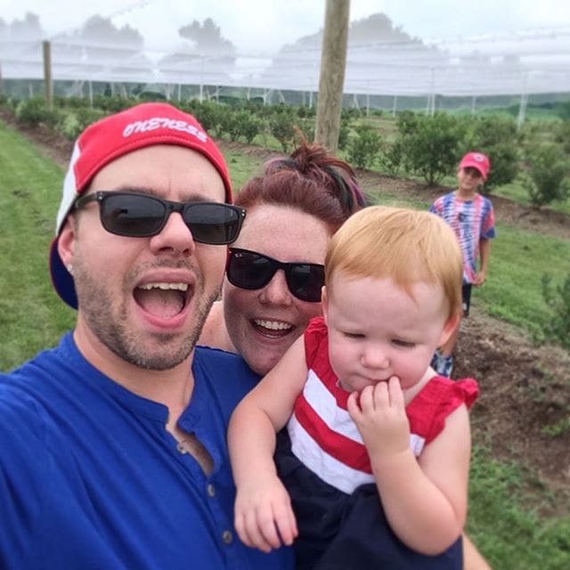 Picking them Freedom Day blueberries. #EvansOrchard #PhotoBomb