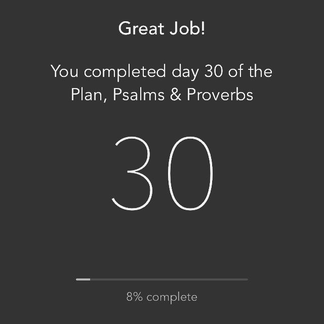 About one month in to a Psalms / Proverbs reading plan. #ShortSimpleUseful