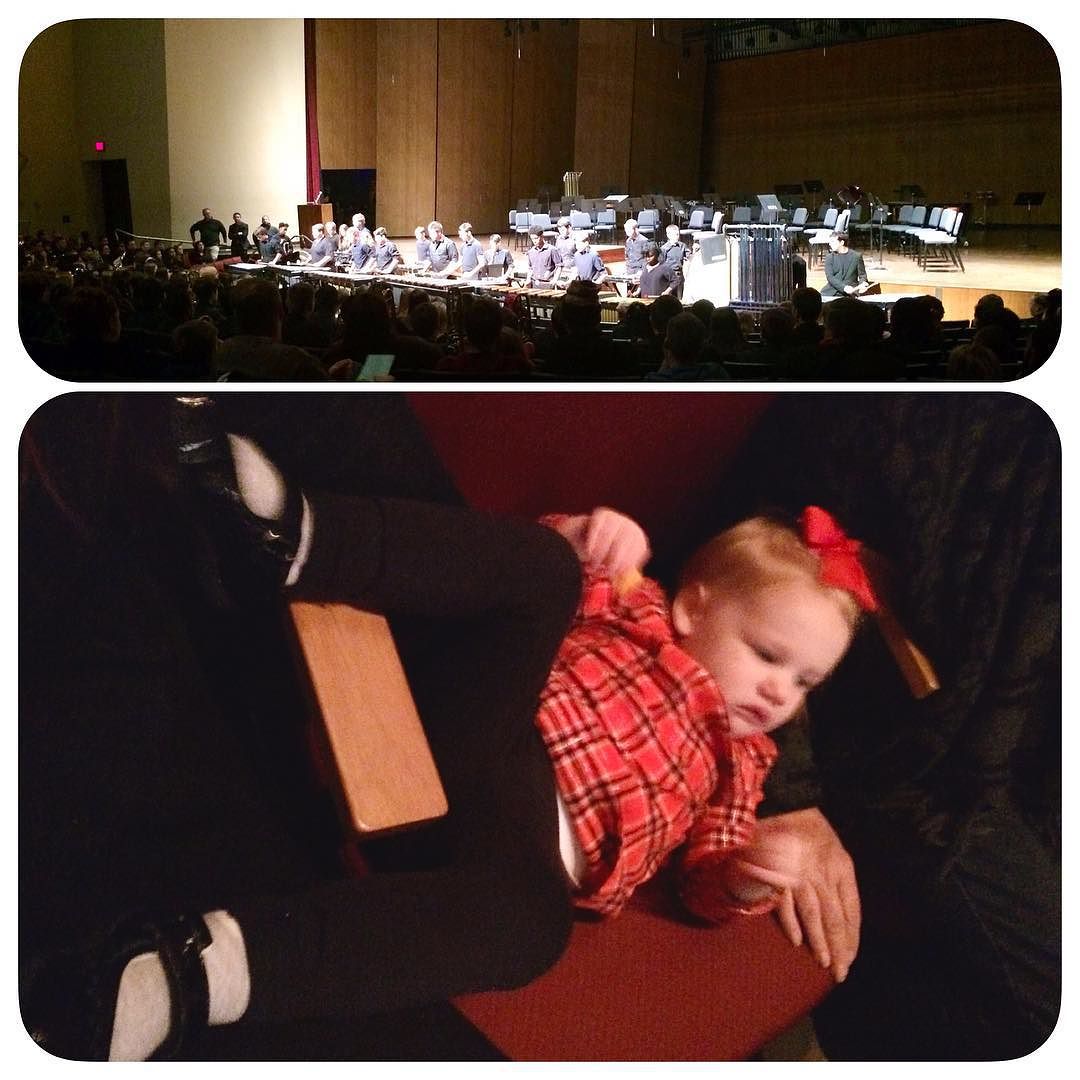 I do not always watch band concerts. But when I do, I get comfy like home. #Toddler