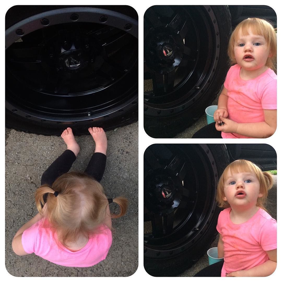 “Daddy, I need to fix your wheel.” #ToddlerMechanic #FuelWheels