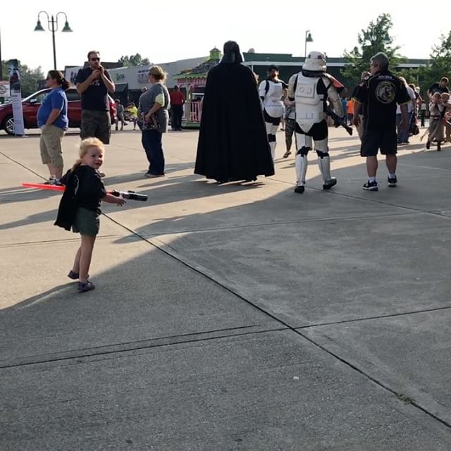 Just chasing Darth Vader at the ball park. #StarWars